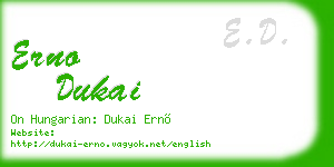 erno dukai business card